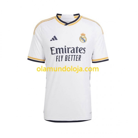 Camisola Real Madrid Rodrygo Goes 11 Criança Equipamento Primeiro 2023-2024 Manga Curta